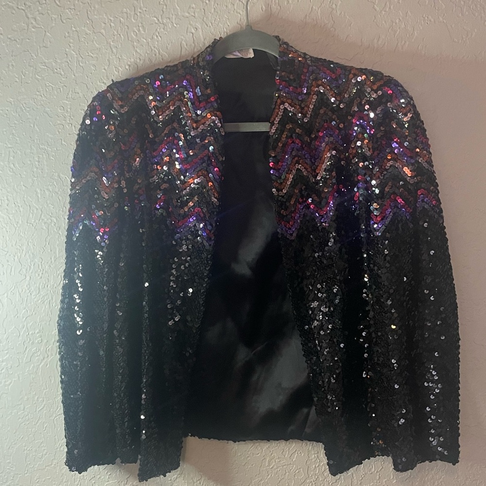 BONWIT TELLER Vintage Glam Sequin Blazer Jacket
